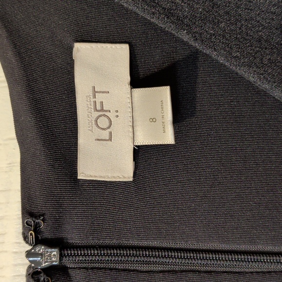 Loft Charcoal/ dark Gray Sleeveless Dress, Size 8 - Picture 3 of 10